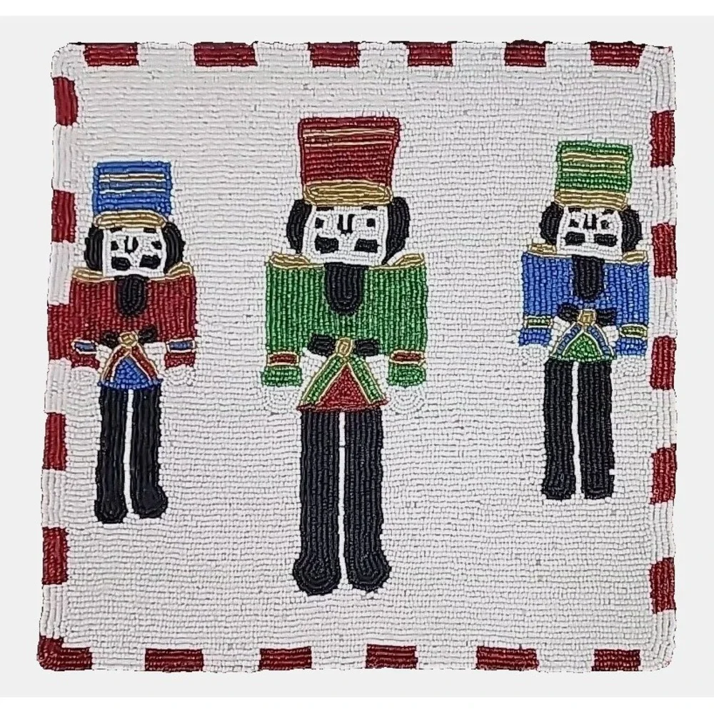 Beaded Christmas Placemat Nutcracker Centerpiece Charger 14